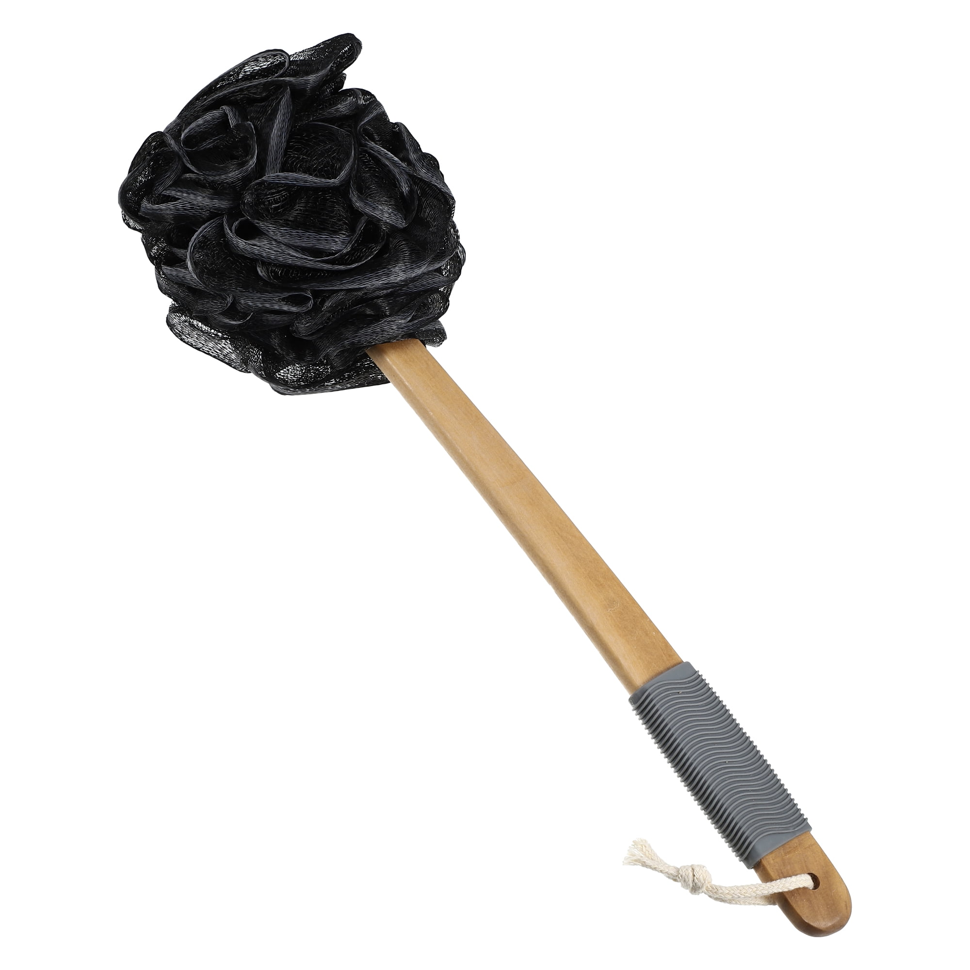 Unique Bargains Bath Brush Long Handle Back Scrubber for Bathroom 17.32 Length Black