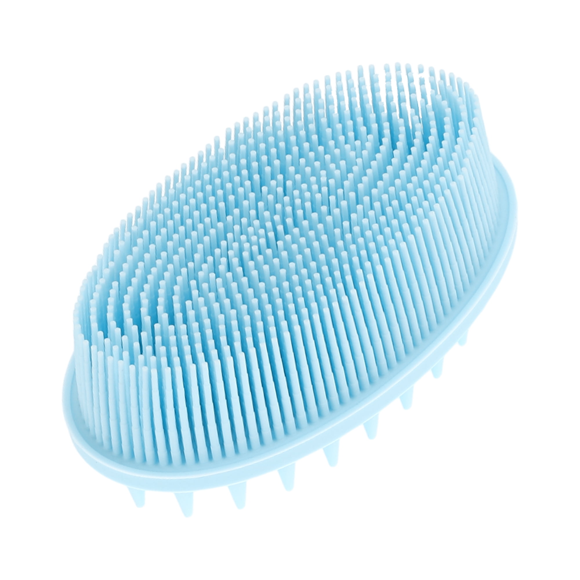Unique Bargains Bath Brush Oval Back Scrubber Blue