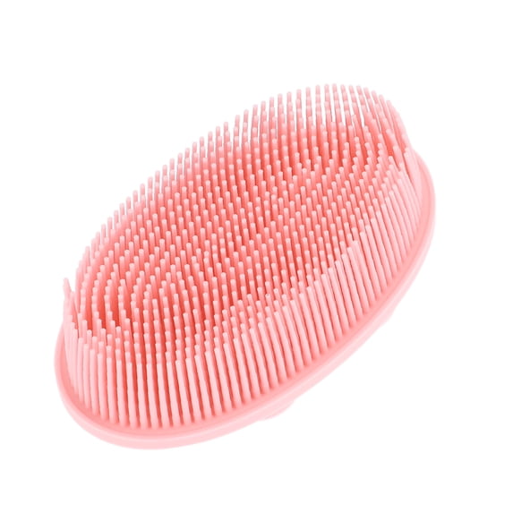 Unique Bargains Bath Brush Oval Back Scrubber for Shower Pink