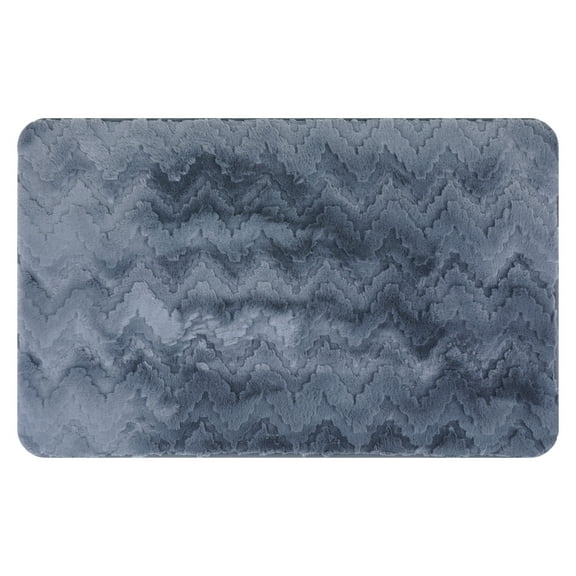 Unique Bargains Bath Mat Absorbent Non-Slip Backing Quick Dry Bath Rugs Grey 16" x 24"