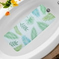 thumbnail image 1 of Unique Bargains Bath Mat Leaves Pattern Bathtub Mat Shower Mat Anti Slip Bathtub Mats for Tub with Suction Cups and Drain Holes White Green, 1 of 7