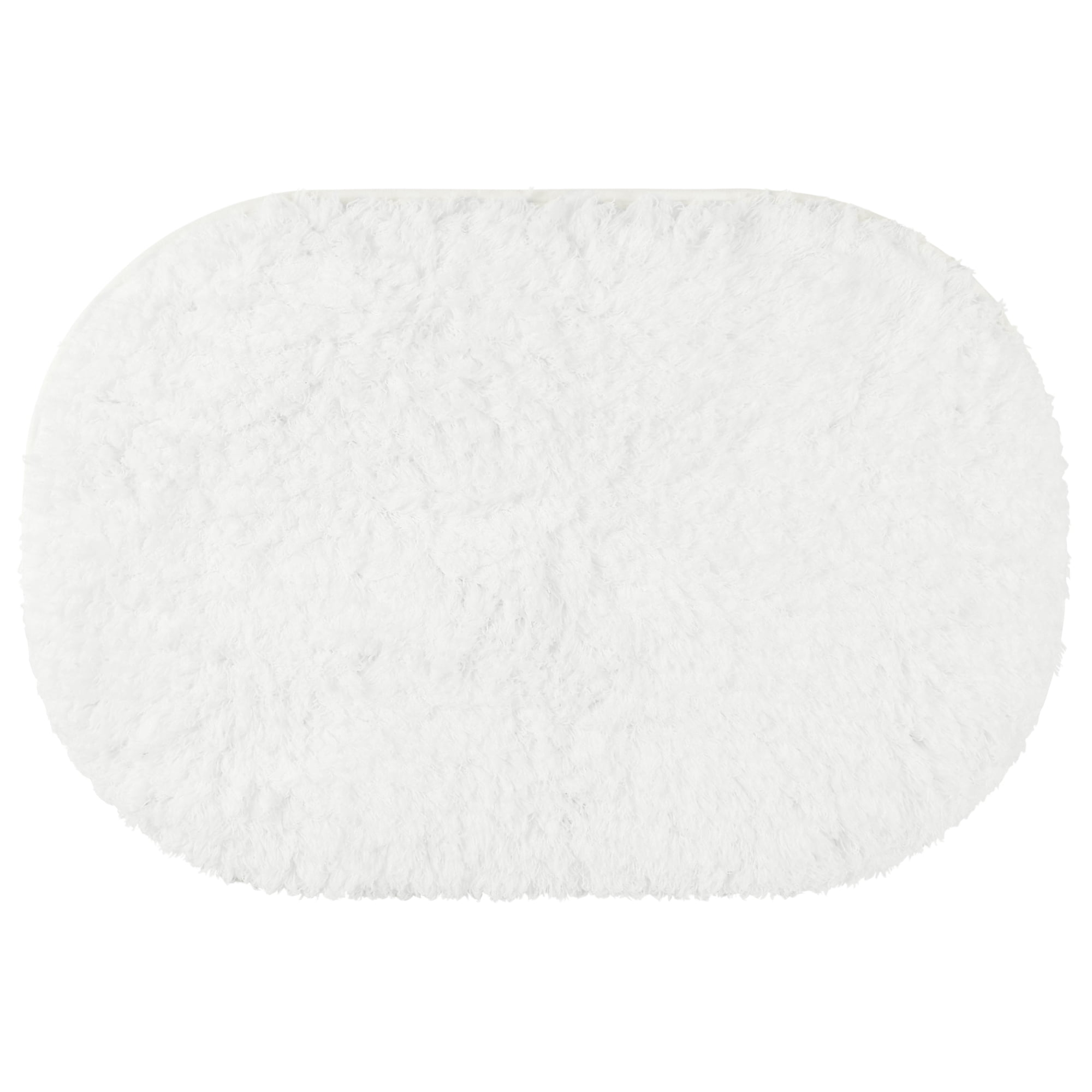 Unique Bargains Bath Rug Absorbent Soft Thick Shag Bathroom Mat Rugs for Bath Room White-1 16"x24"