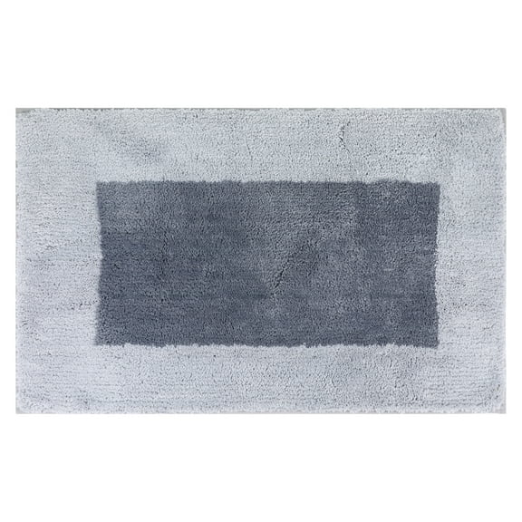 Unique Bargains Bath Rugs Shaggy Fluffy Mat Non Slip Resistant Gray 16" x 24"
