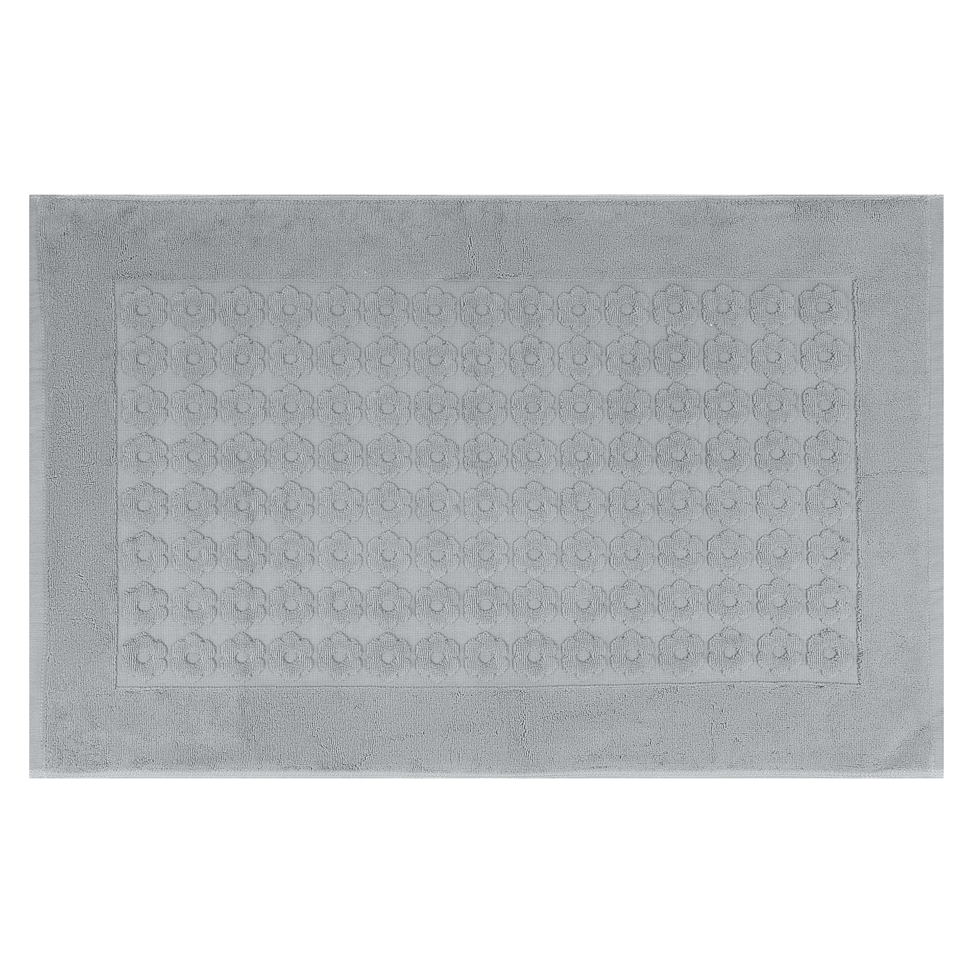 Unique Bargains Bath Rugs Towel Cotton Absorbent Hotel Shower Floor Mat Grey 16" x 24"
