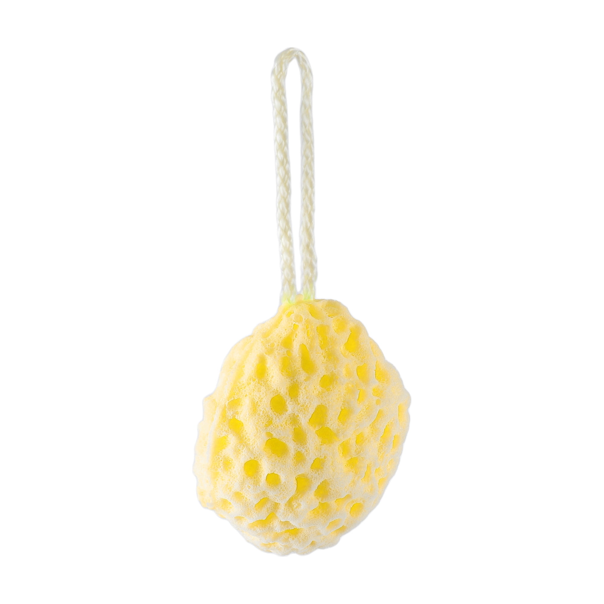 Unique Bargains Bath Shower Loofah Sponge 3.93"x3.54" 1 Pc Yellow