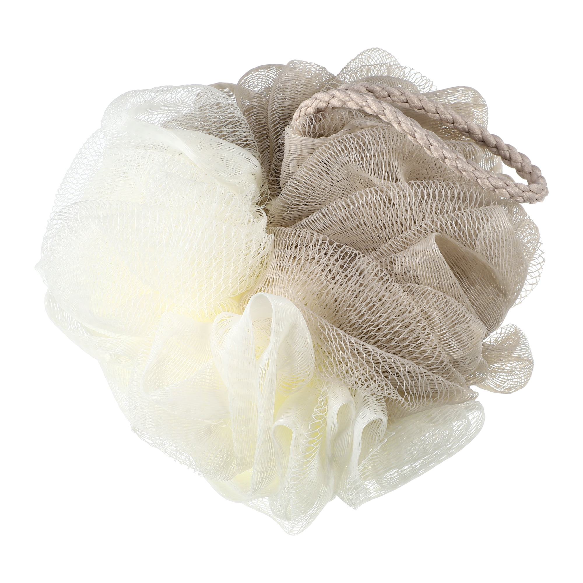 Unique Bargains Bath Shower Loofah Sponge 4.72"x5.12" 1 Pc Khaki