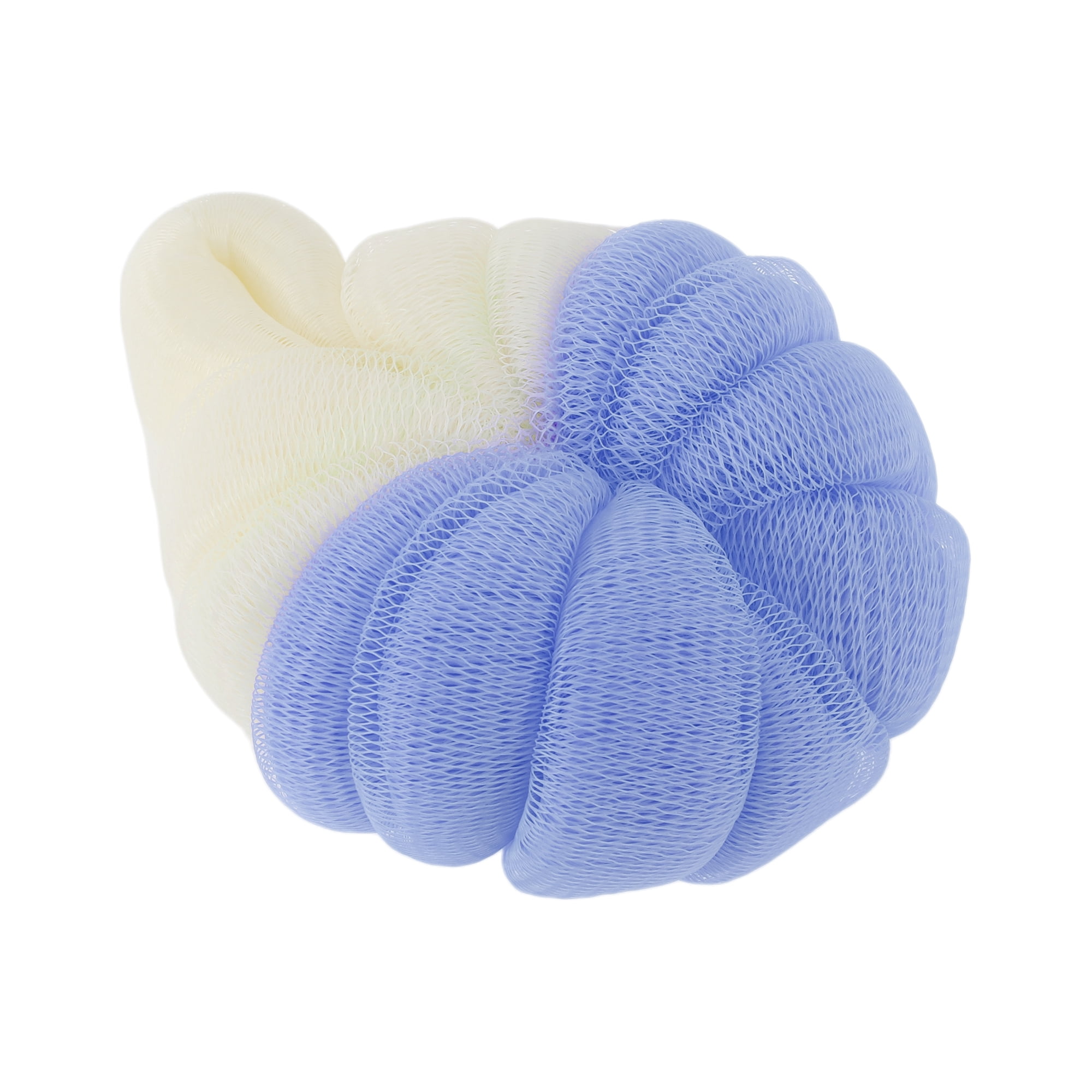 Unique Bargains Bath Shower Loofah Sponge Body Puffs 4.33"x3.74"x1.77" 1 Pc Blue