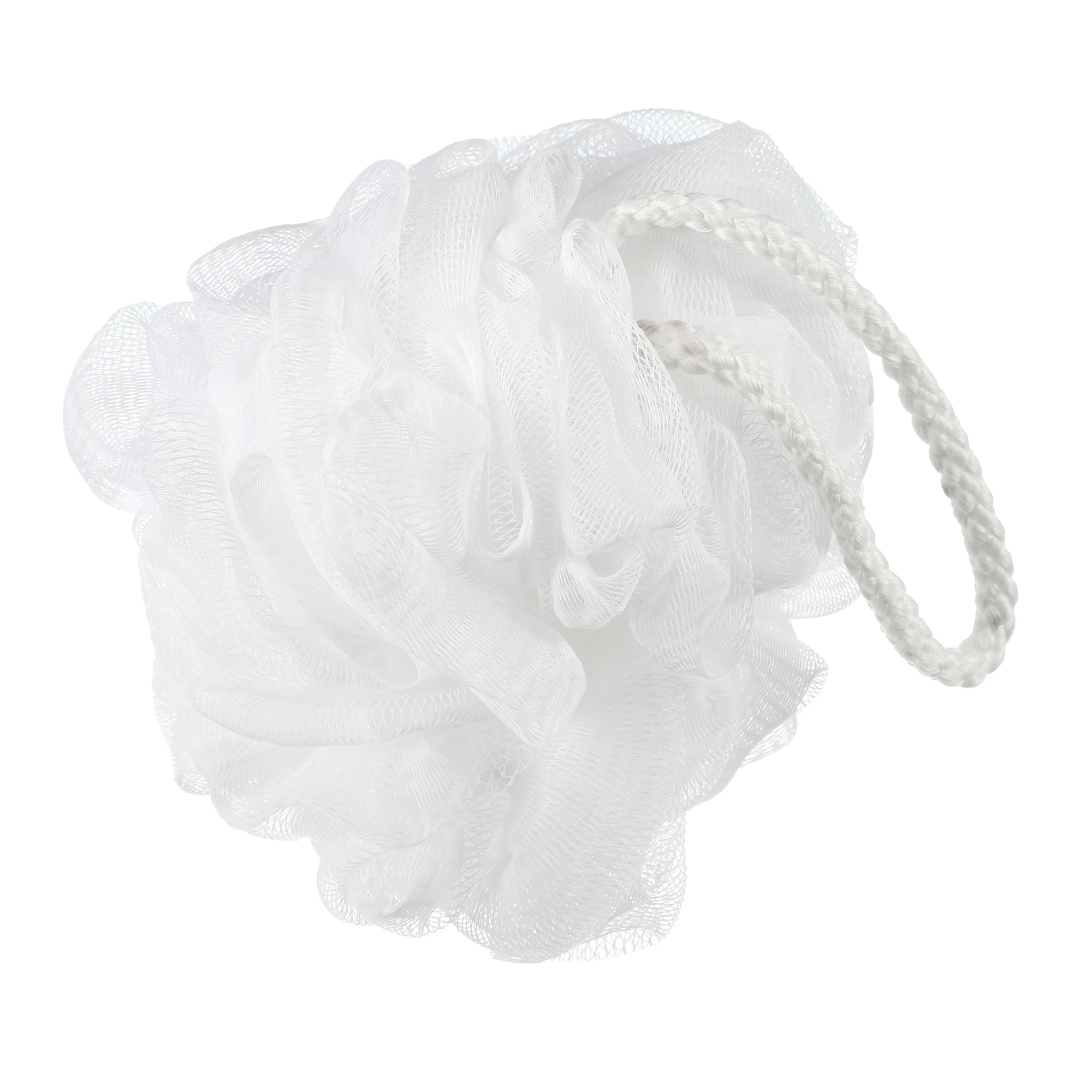 Unique Bargains Bath Shower Loofah Sponge Body Puffs 4.33"x5.12" White 1 Pc