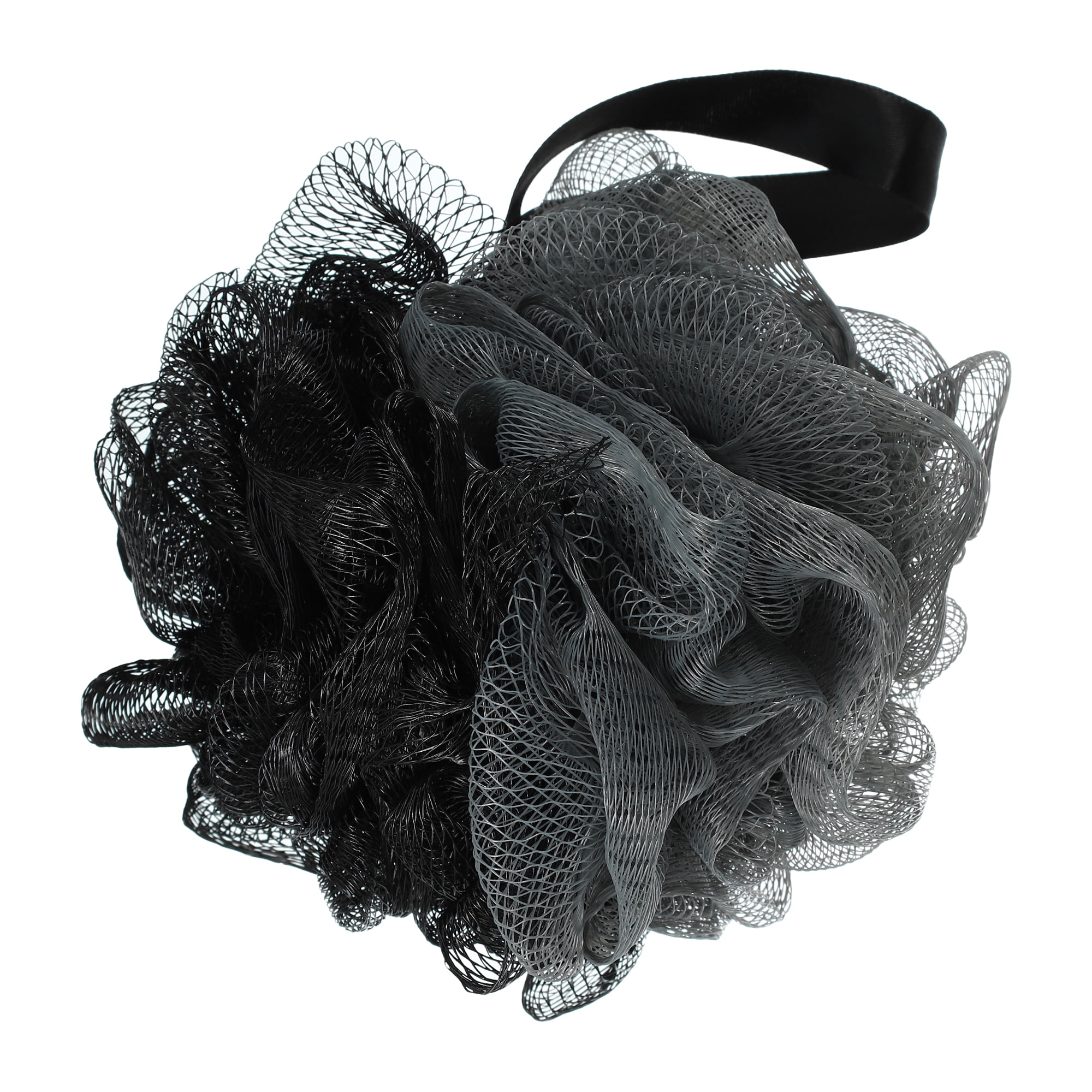 Unique Bargains Bath Shower Loofah Sponge Body Puffs 5.31"x4.33" 1 Pc Deep Gray, Black