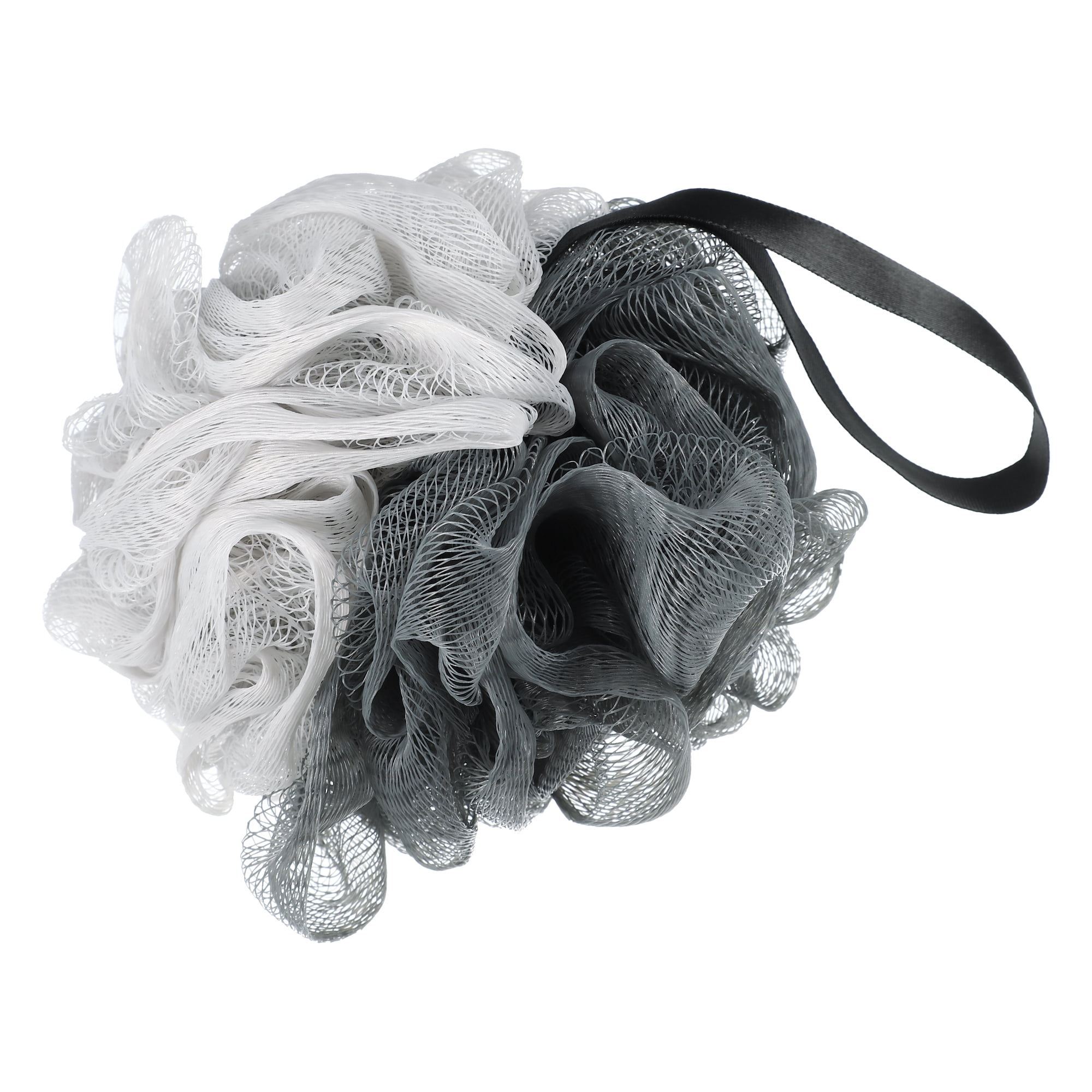 Unique Bargains Bath Shower Loofah Sponge Body Puffs 5.31"x4.33" 1 Pc Gray, Deep Gray