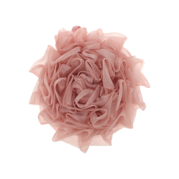 Unique Bargains Bath Shower Loofah Sponge Body Puffs for Bathroom 8.27"x8.27" Pink 1 Pc