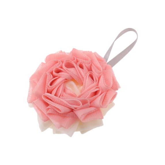 Unique Bargains Bath Shower Sponge for bathroom 4.72"x4.72" 1 Pc Pink,Beige