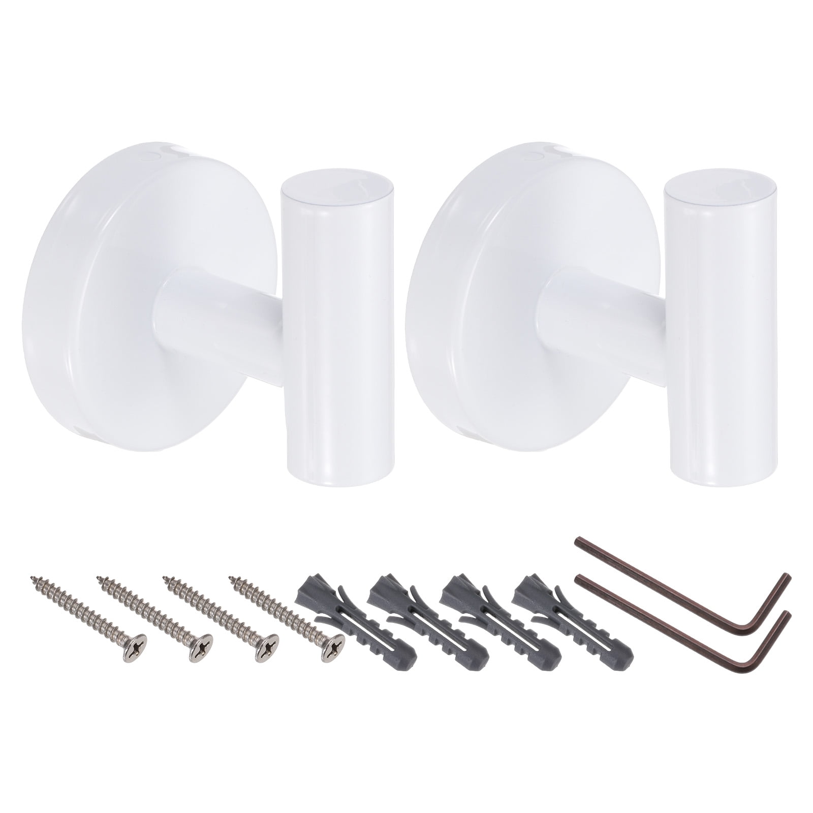 Unique Bargains Bath Towel Hook Stainless Steel Coat Hook Wall Mount Robe White