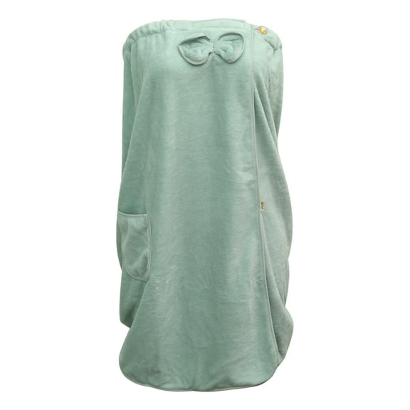 Unique Bargains Bath Wrap Towel for Women Adjustable Closure Shower Wrap with Pocket Green