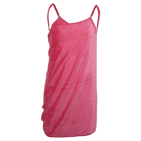 Unique Bargains Bath Wrap Towel for Women, Bath Wrap Towel Robe Adjustable Shoulder Strap Shower Wrap ,Rose Red