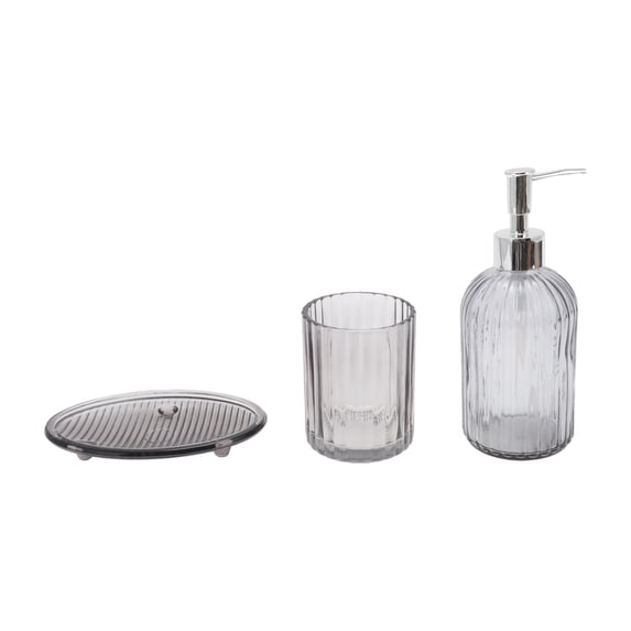 Unique Bargains Bathroom Accessories Kit 3Pcs Black