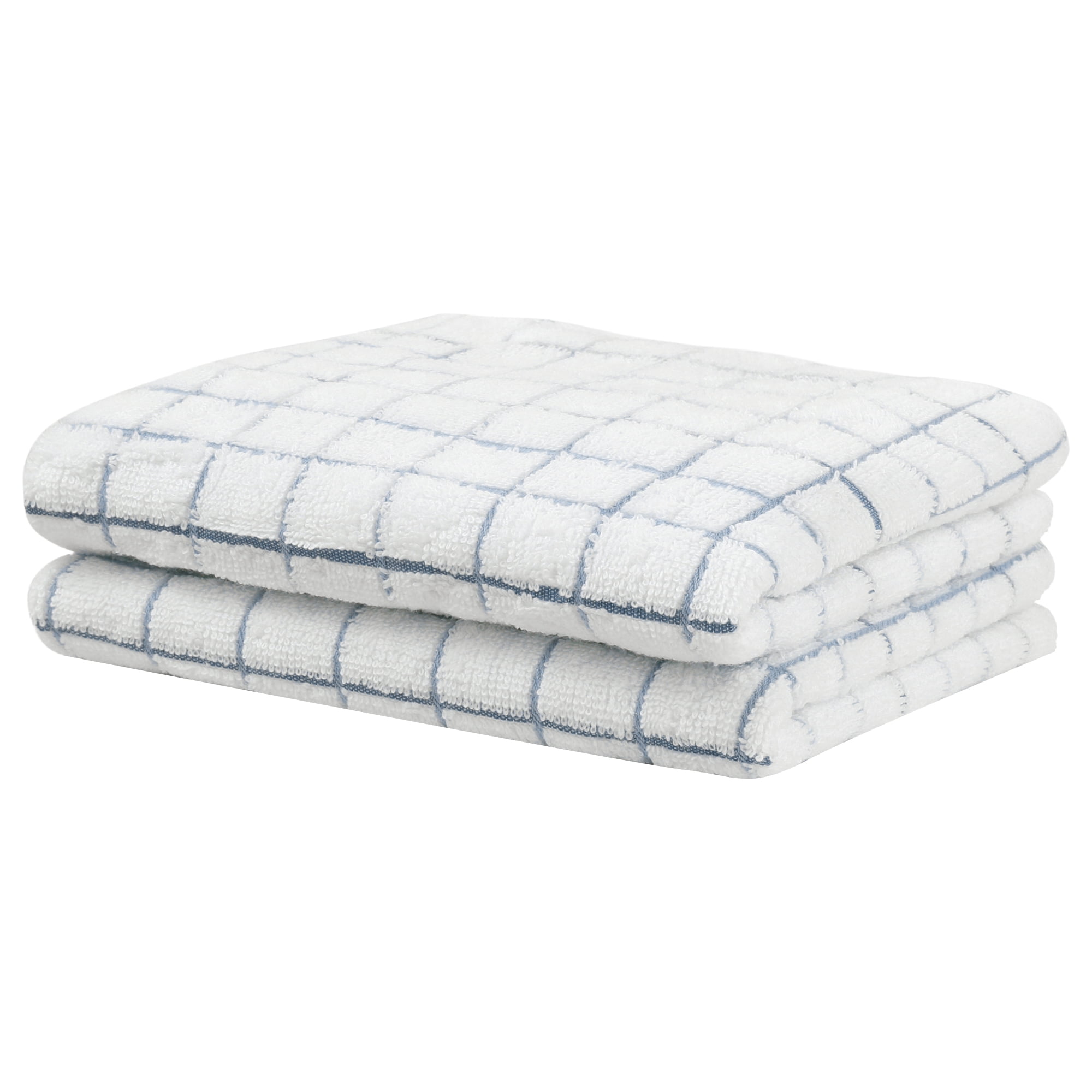 Unique Bargains Bathroom Hand Towels Soft Absorbent Kitchen Towel Sets 14" x 28" Blue 2pk