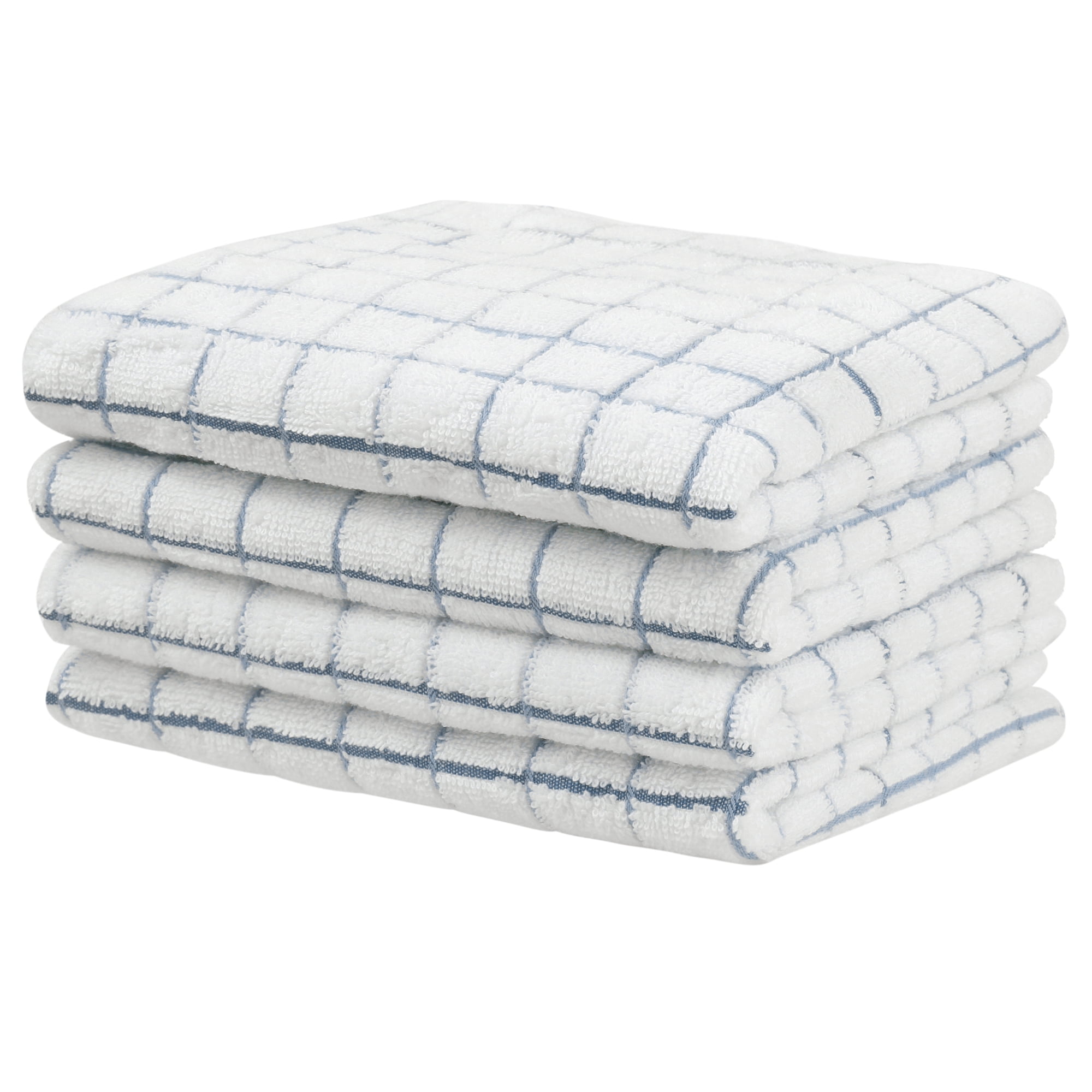 Unique Bargains Bathroom Hand Towels Soft Absorbent Kitchen Towel Sets 14" x 28" Blue 4pk