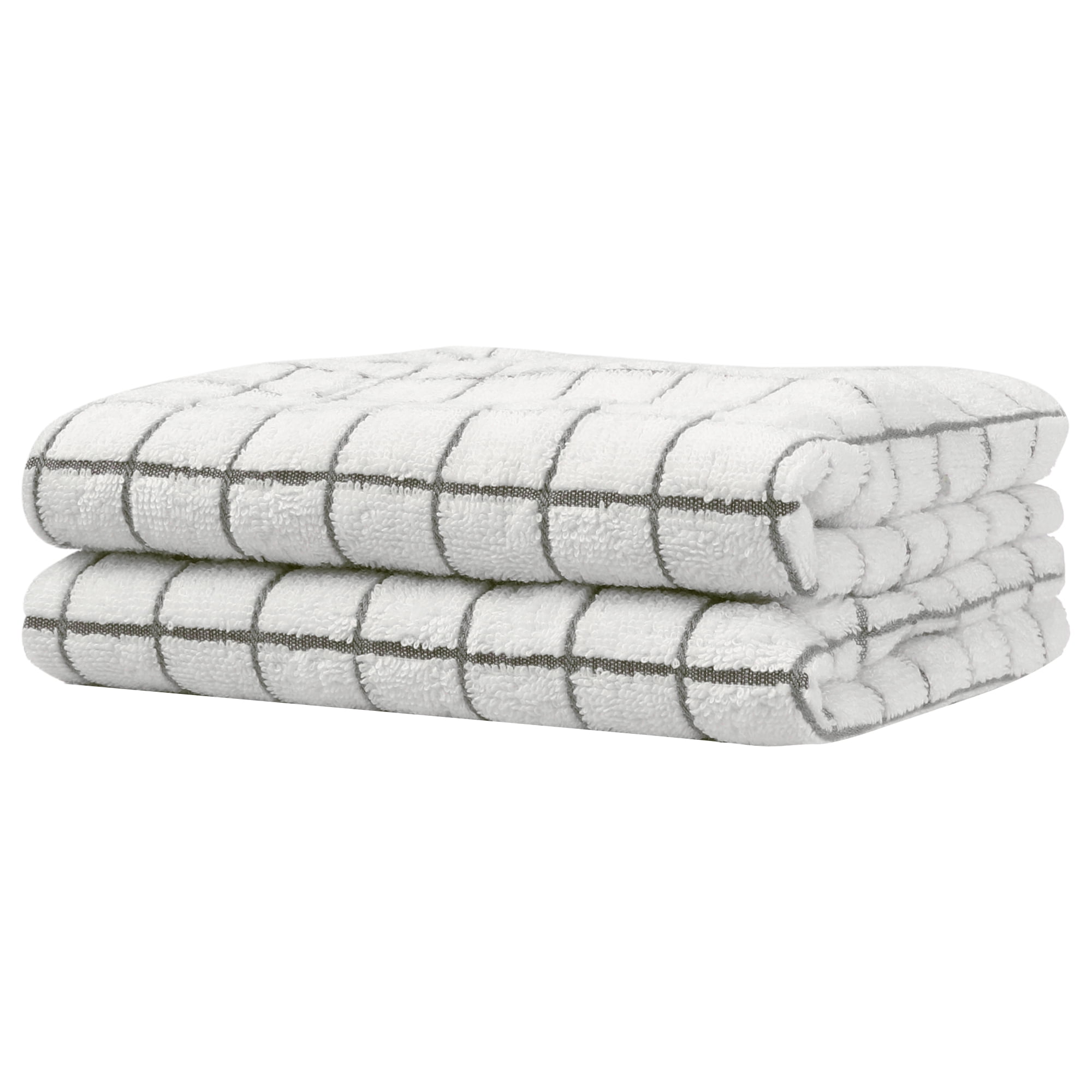 Unique Bargains Bathroom Hand Towels Soft Absorbent Kitchen Towel Sets 14" x 28" Grey 2pk