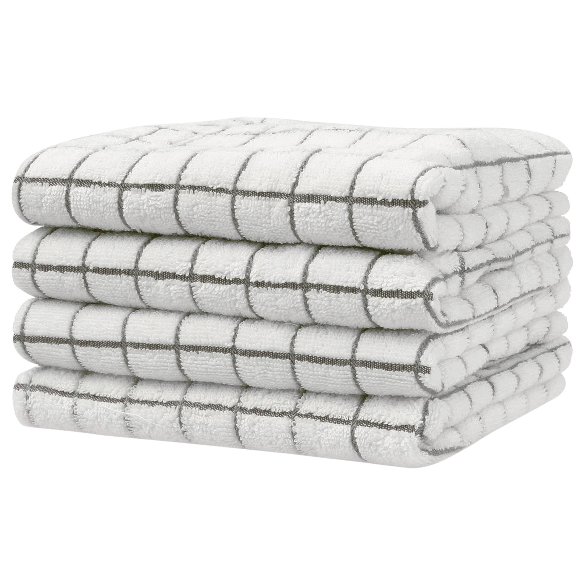 Unique Bargains Bathroom Hand Towels Soft Absorbent Kitchen Towel Sets 14" x 28" Grey 4pk