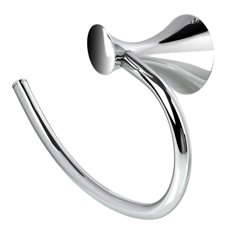 Small Flat End- Silver Towel Ring modern hand towel hook wall