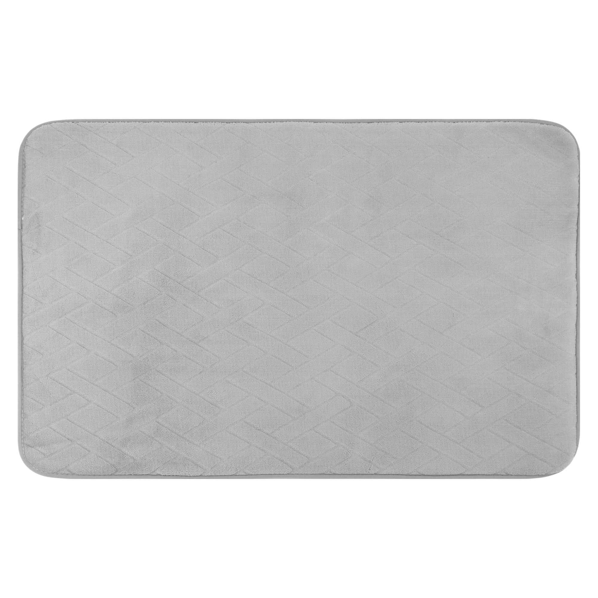 Unique Bargains Bathroom Mat Memory Foam Non-Slip Bath Rugs Grey 24" x 36"