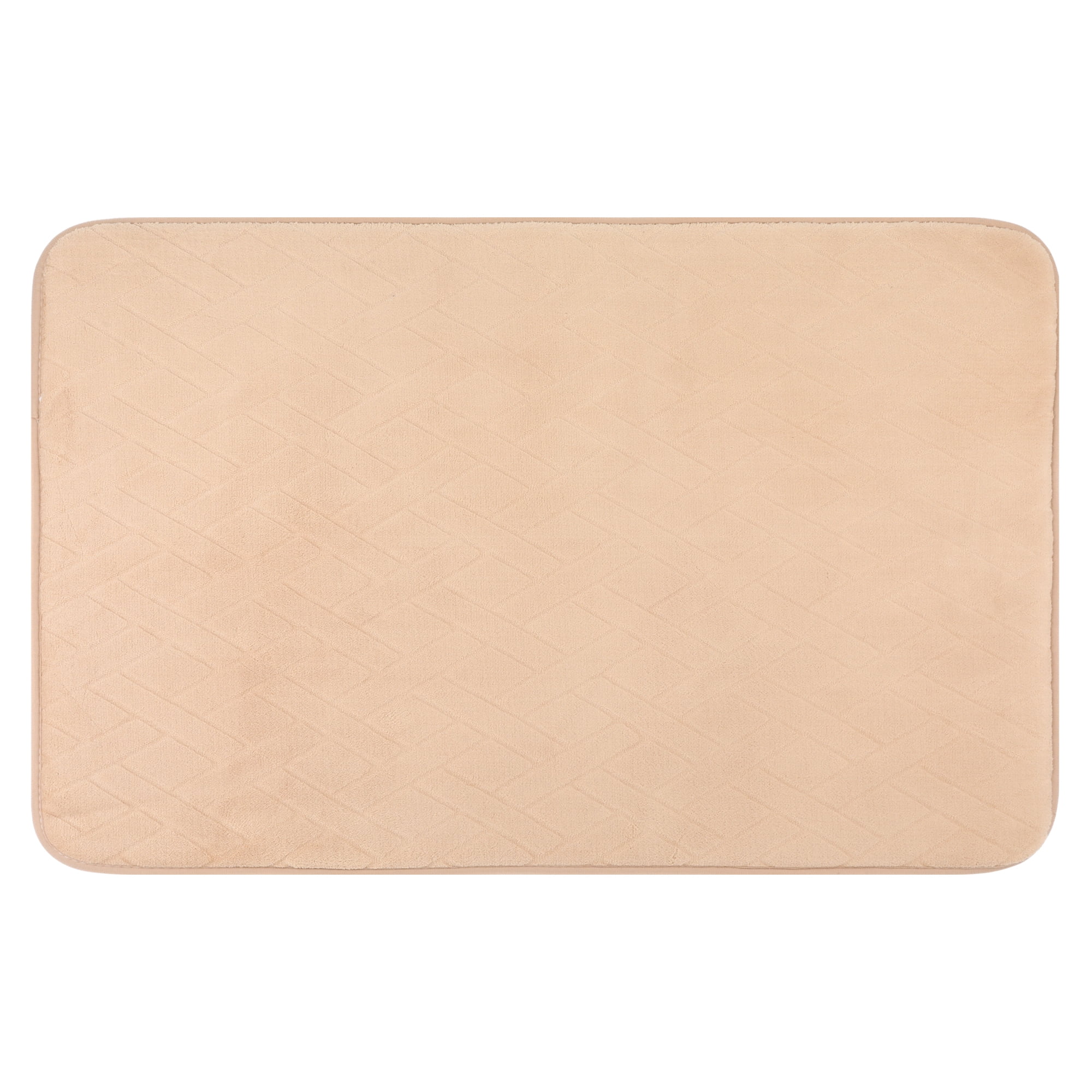 Unique Bargains Bathroom Mat Memory Foam Non-Slip Bath Rugs Khaki 24" x 36"