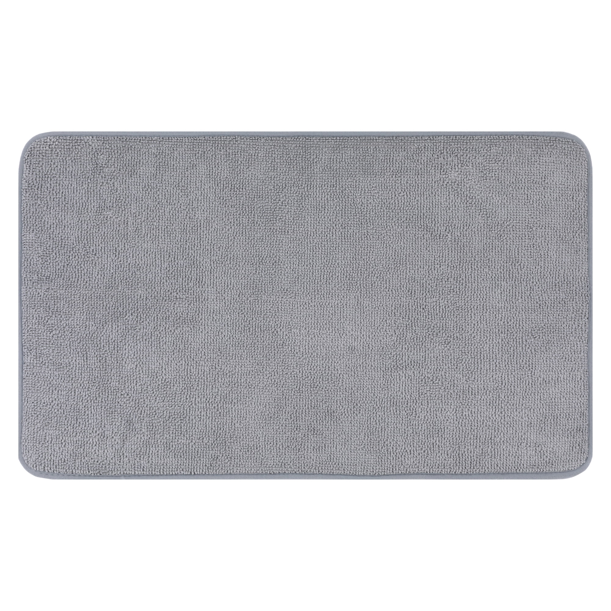 Unique Bargains Bathroom Rug Soft Non Slip Memory Foam Mat Grey 16" x 24"