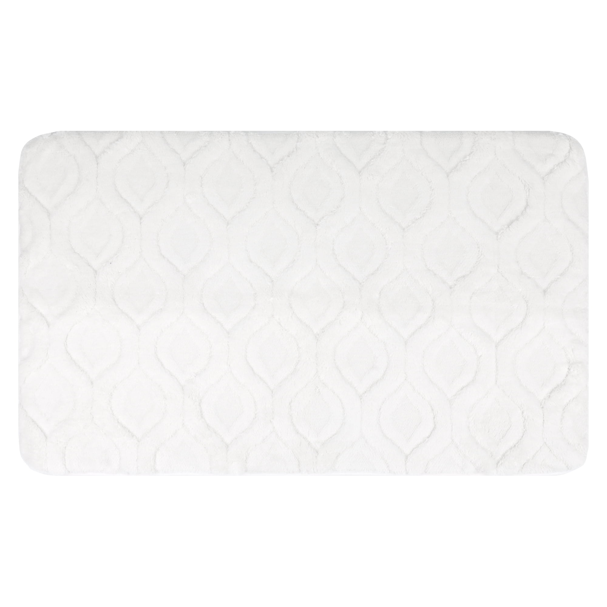 Unique Bargains Bathroom Rug Soft Non Slip Washable Mat White 16" x 24"