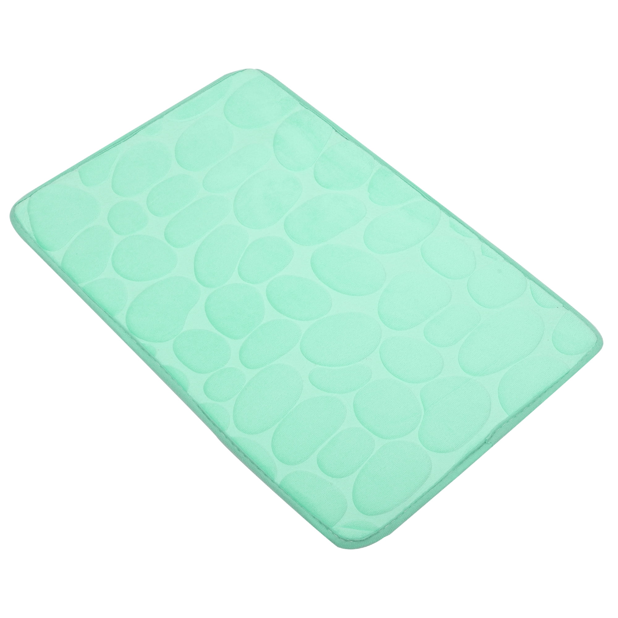 Unique Bargains Bathroom Rugs Polyester Bath Mat Machine Washable Green