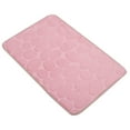 thumbnail image 1 of Unique Bargains Bathroom Rugs Polyester Bath Mat Machine Washable Pink Cobblestone Pattern 23.62"x15.75", 1 of 6