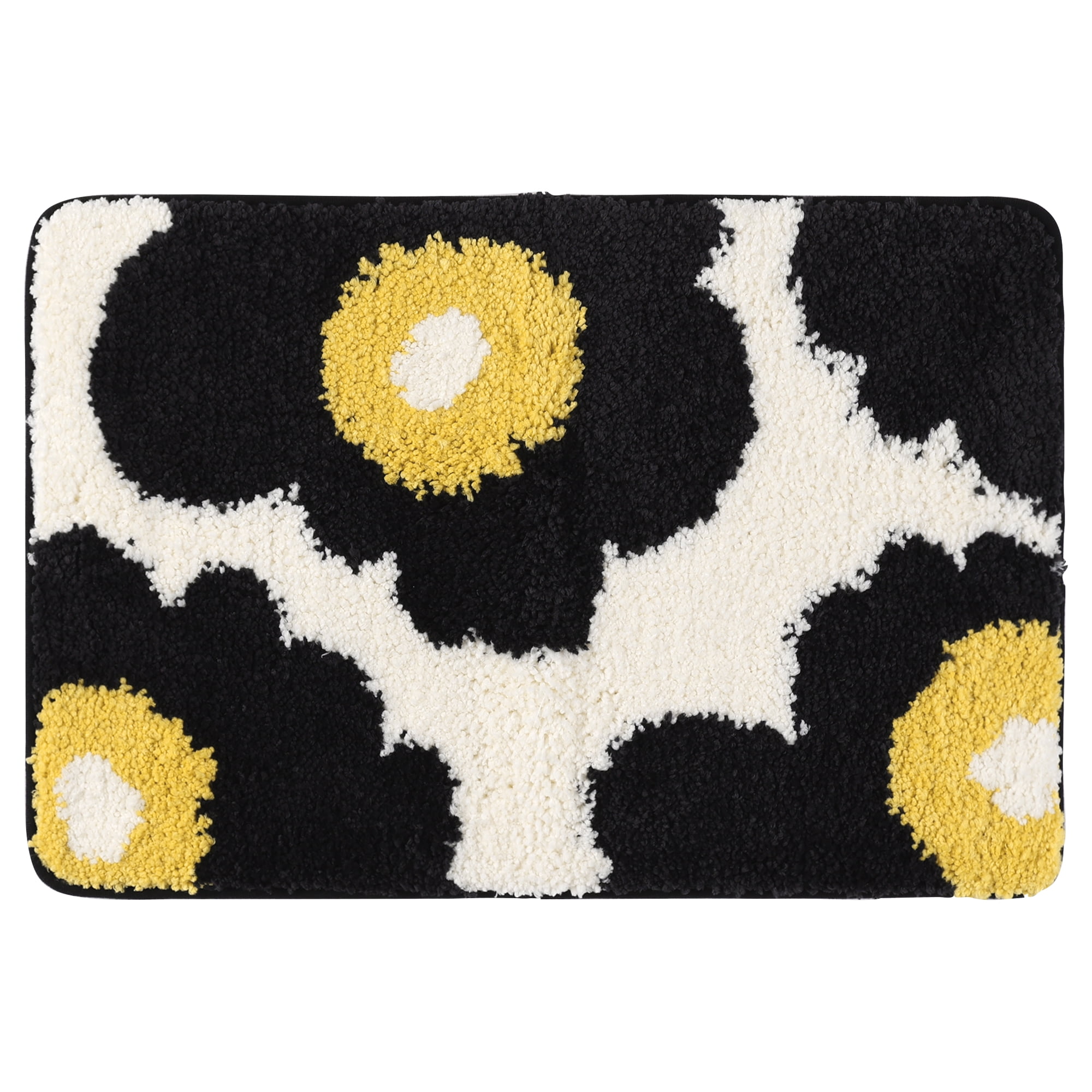 Unique Bargains Bathroom Rugs Soft Plush Fluffy Non-Slip Printing Quick Dry Bath Rugs Flower-3 20"x32"