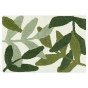 Unique Bargains Bathroom Rugs Soft Plush Fluffy Non-Slip Printing Quick Dry Bath Rugs Leaf-1 20"x32"