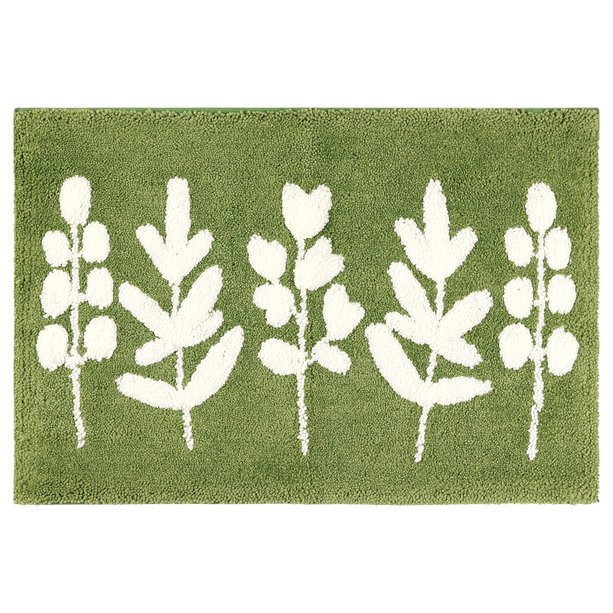Unique Bargains Bathroom Rugs Soft Plush Fluffy Non-Slip Printing Quick Dry Bath Rugs Leaves-2 18"x26"