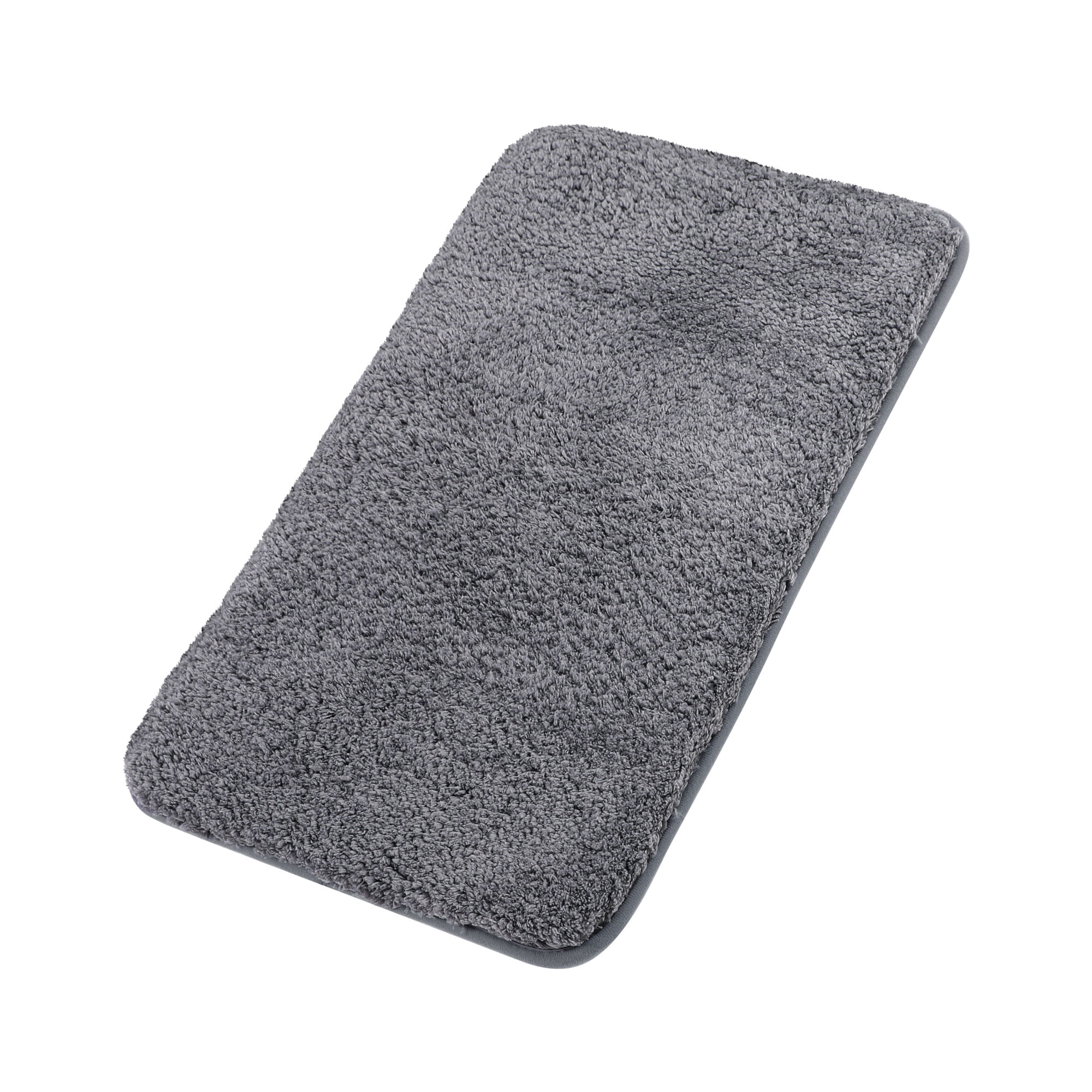 Unique Bargains Bathroom Shaggy Bath Mat Fluffy Non-slip Door Floor Rug Dark Gray 16" x 24"