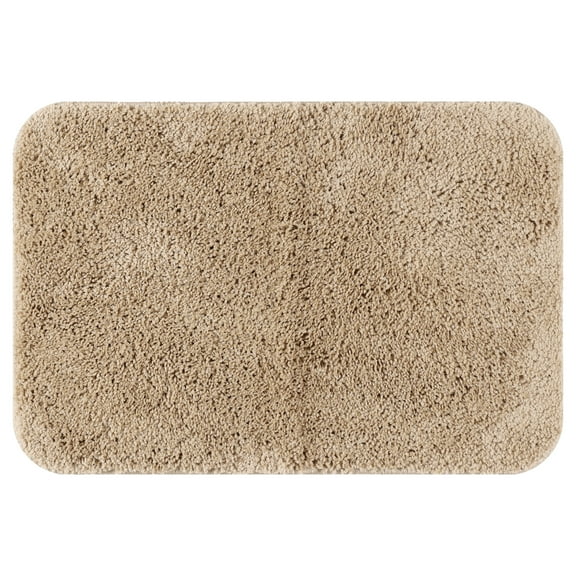 Unique Bargains Bathroom Soft Plush Mats Non-Slip Quick Dry Anti-Skid Shaggy Bath Rugs Khaki 16"x24"