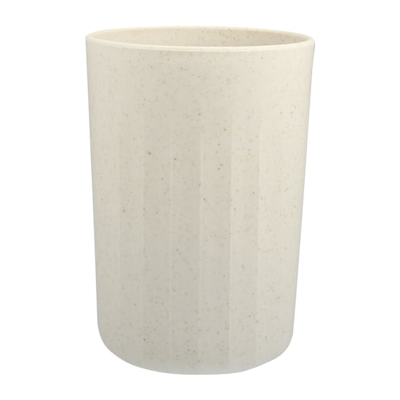 Bathroom Tumbler with Smooth Lines Wheat Straw Cup for Bathroom for Toothpaste 1Pc 4.09''x2.80'' Beige