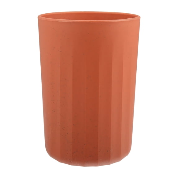 Unique Bargains Bathroom Tumbler with Smooth Lines Wheat Straw Cup for Bathroom for Toothpaste 1Pc Orange 4.09''x2.80''