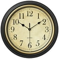 thumbnail image 1 of Unique Bargains Battery Operated Non Ticking Wall Clock Black Gold, 1 of 6