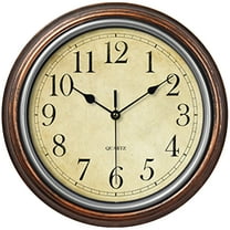Unique Bargains Battery Operated Non Ticking Wall Clock Brown