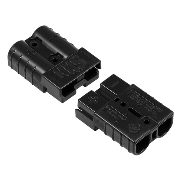 Unique Bargains Battery Quick Plug Connector 6 Gauge 50A Wire Harness Connector for Auto-Car Trailer Driver Black, 2pcs