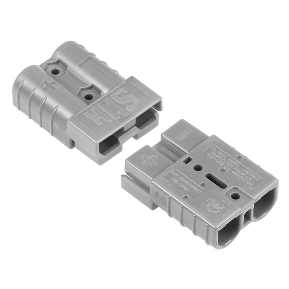Unique Bargains Battery Quick Plug Connector 6 Gauge 50A Wire Harness Connector for Auto-Car Trailer Driver Grey, 2pcs