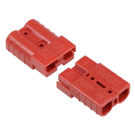 Unique Bargains Battery Quick Plug Connector 6 Gauge 50A Wire Harness Connector for Auto-Car Trailer Driver Red, 2pcs
