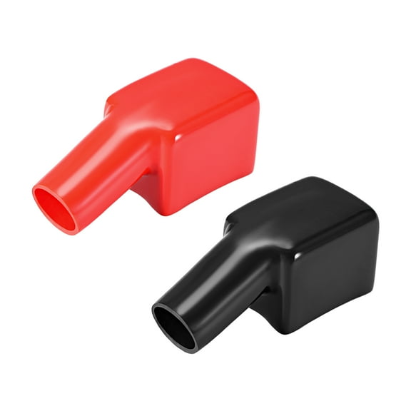 Electrical Battery Terminal Insulating Rubber Protector Cover for 18mm Cable Red Black 1 Pair