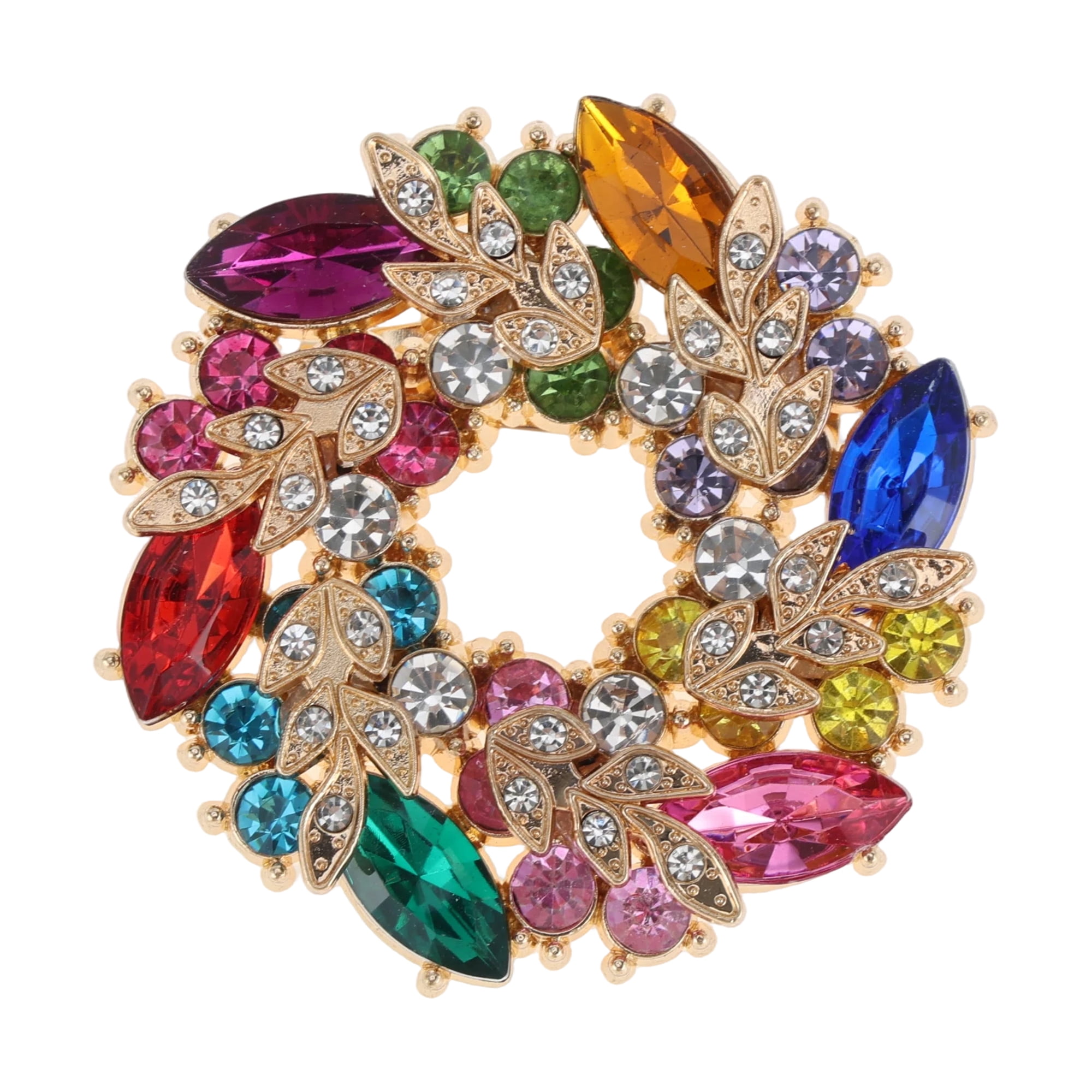 Unique Bargains Bauhinia Flower Rhinestone Brooch for Fashionable Accessories Colorful