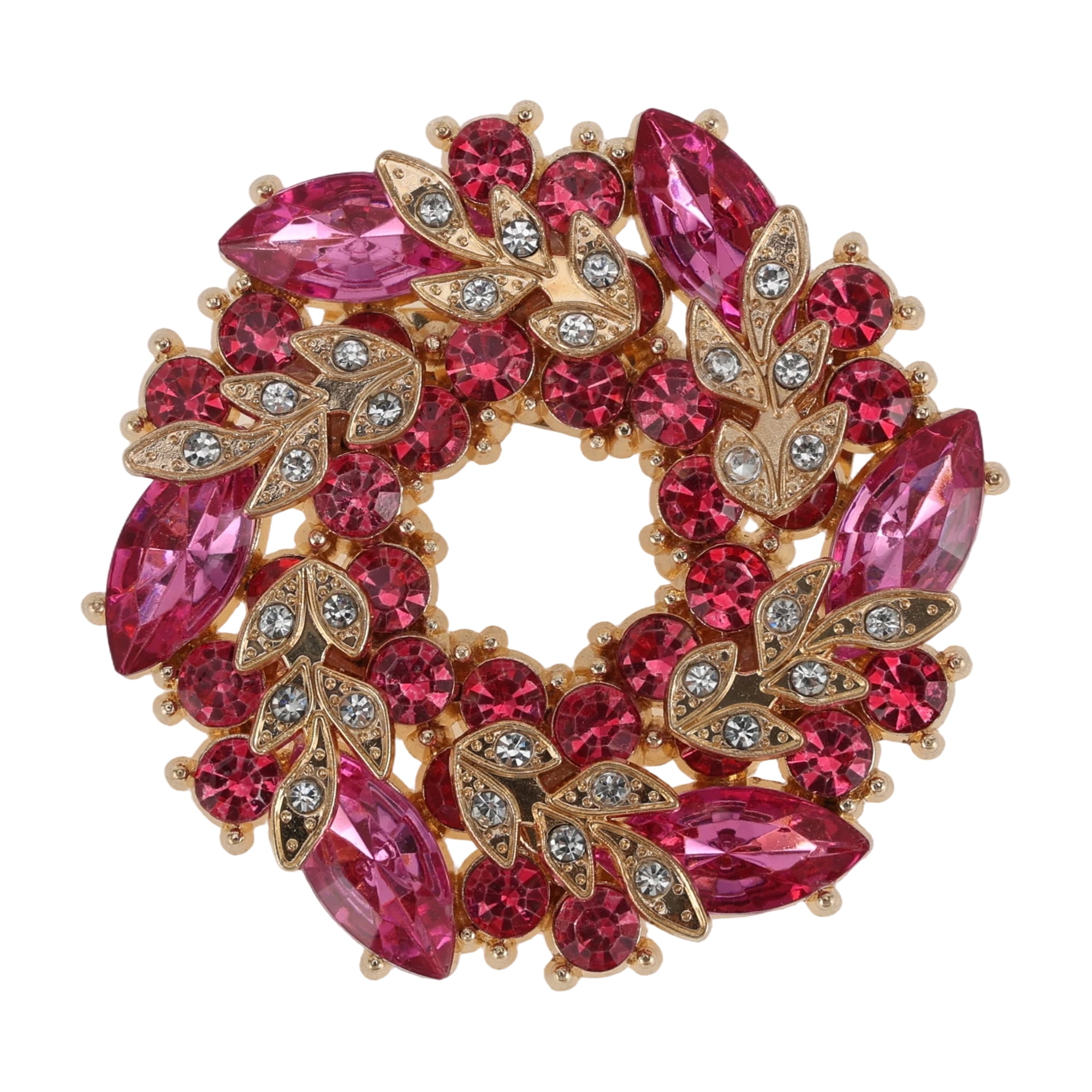Unique Bargains Bauhinia Flower Rhinestone Brooch for Fashionable Accessories Pink