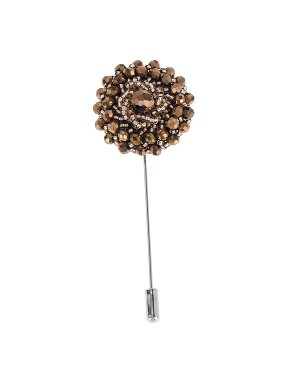Beaded Lapel Pin 1 Pc Gold Tone