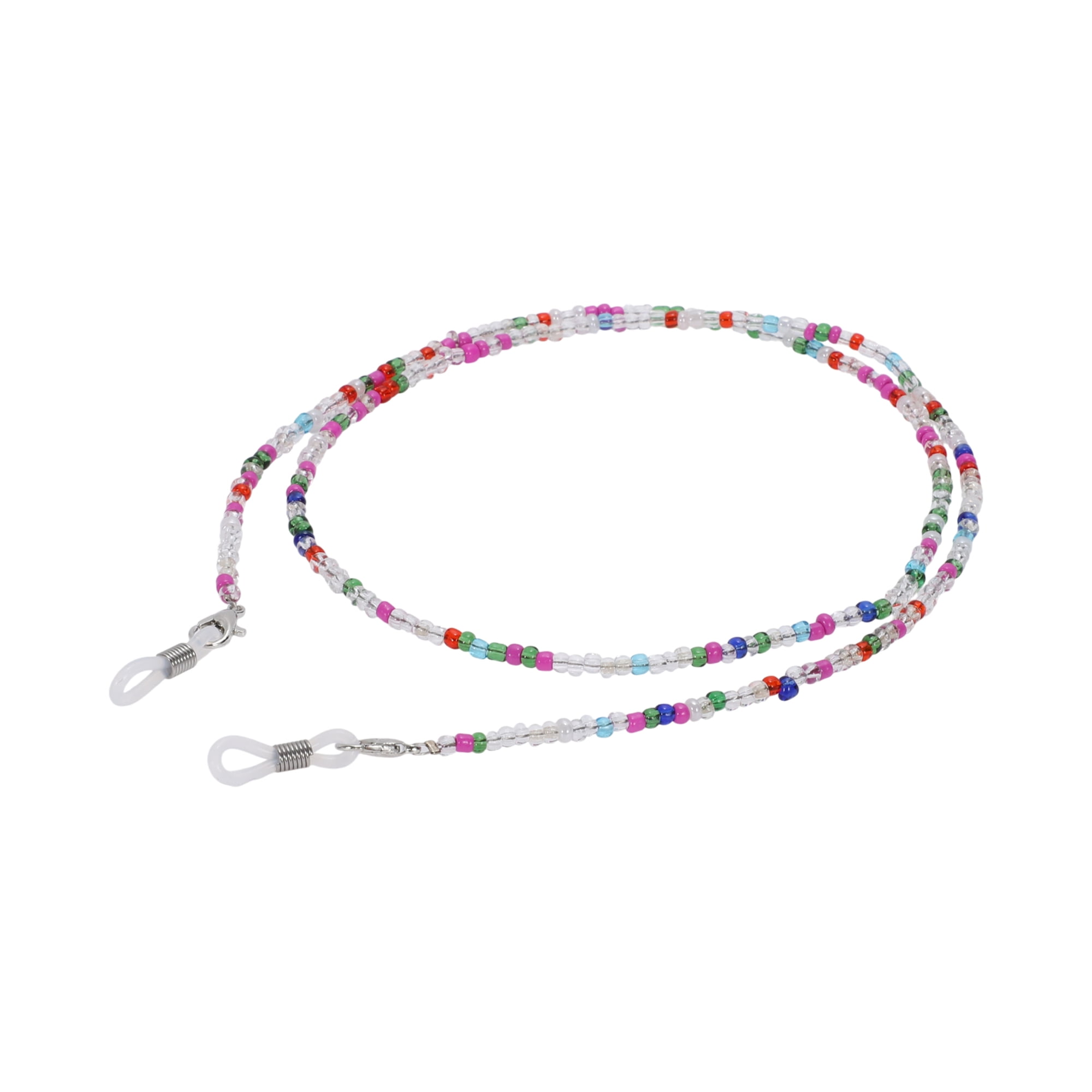 Unique Bargains Beaded Pattern Eyeglass Chain 1 Pc Pink