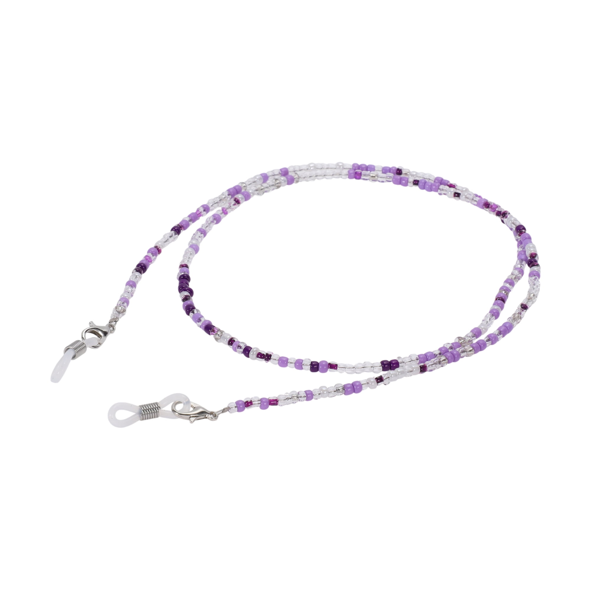 Unique Bargains Beaded Pattern Eyeglass Chain 1 Pc Purple