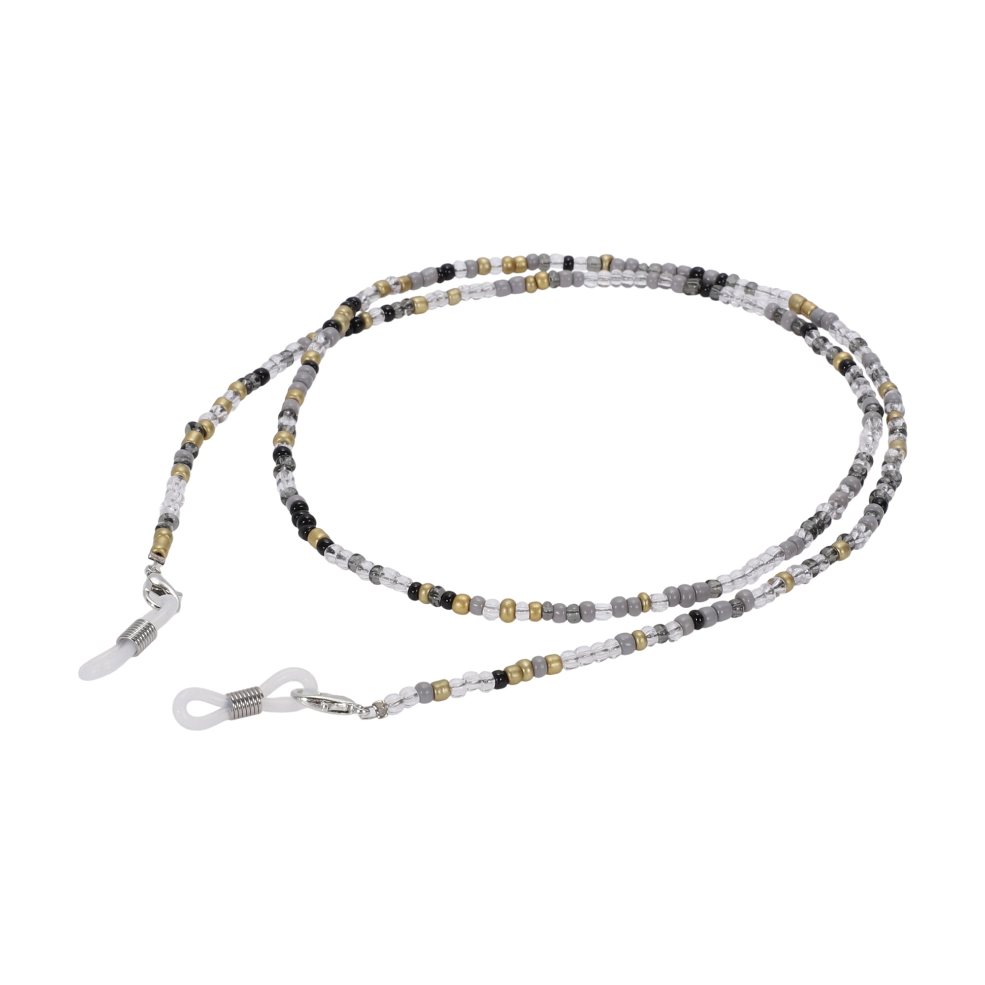 Unique Bargains Beaded Pattern Eyeglass Chain 1Pc Gray